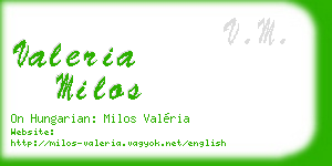 valeria milos business card