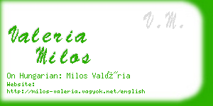 valeria milos business card